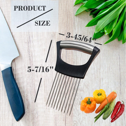 Onion Slicer Holder, Onion | Tomato | Potato | Apple | Egg Holder for Slicing, Vegetables | Fruits Slicer Holder, Meat |Beef Chopper, Multi-Purpose Kitchen Accessory, 2 Pack
