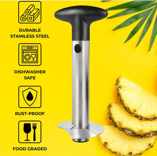 Pineapple Corer, Upgraded, Reinforced, Thicker Blade, Premium Pineapple Corer Remover (Black)