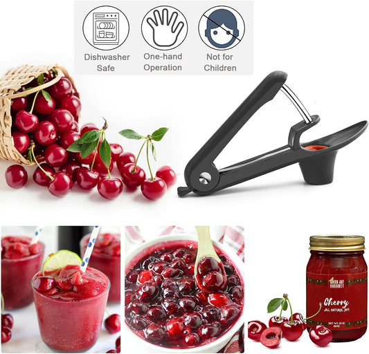 Cherry Pitter, Olive Pitter Tool, Cherry Pitter Tool Remover, Fruit Pit Core Remover with Space-Saving Lock Design for Make Fresh Cherry Dishes and Cocktail Cherries