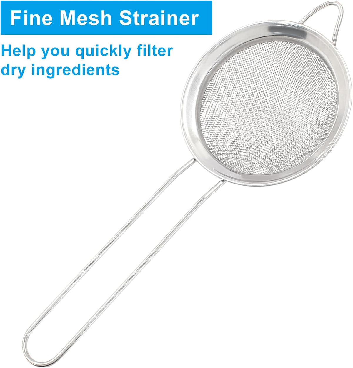 8cm/3.15" Fine Mesh Strainers, Stainless Steel Kitchen Strainers