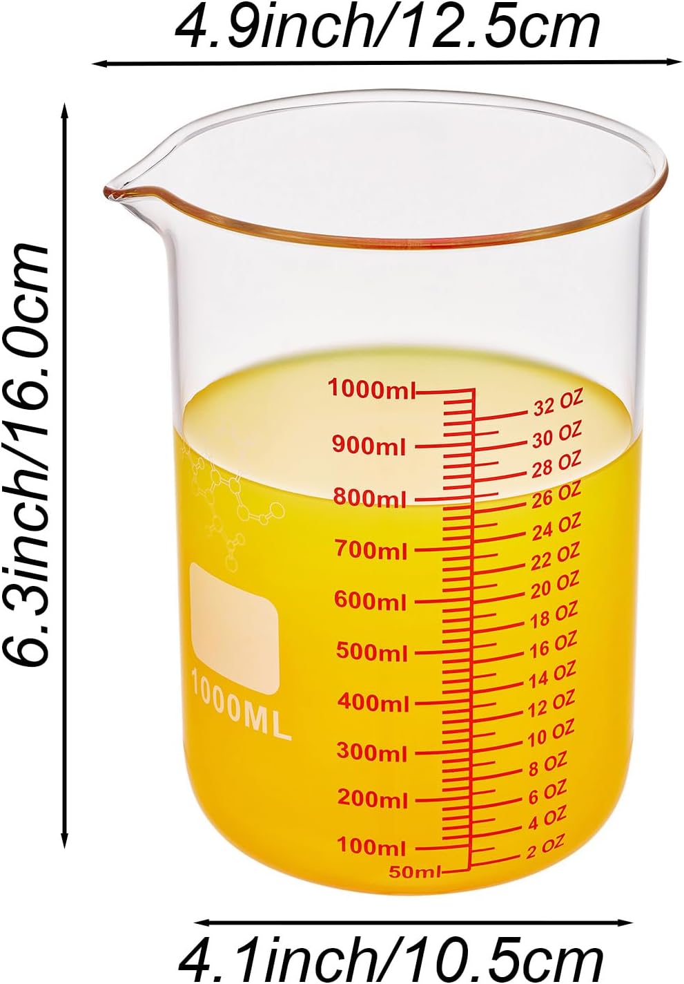 High Borosilicate Glass Measuring Cup-V-Shaped Spout,120ml(4OZ) Glass Measuring Beaker for Kitchen or Restaurant, Easy to Read(Pack of 2)