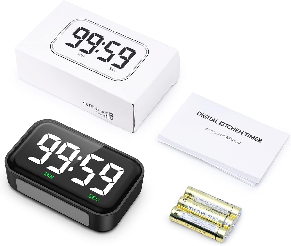 Digital Kitchen Timer, Digital Timer with Large LED Display