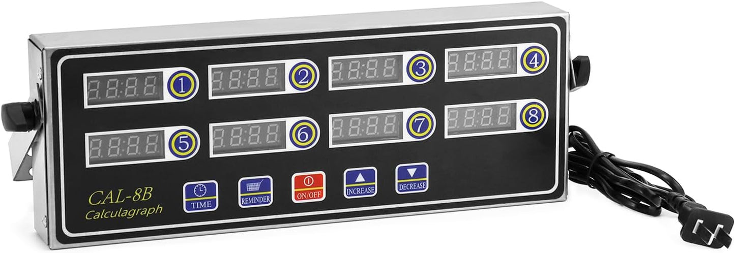 Digital Kitchen Timer - 8-Channel Multi-Timer with Waterproof Panel, Adjustable Volume