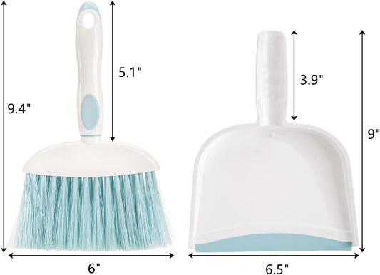 3 Pack Small Dustpan and Brush Set, Multipurpose Plastic Small Hand Whisk Broom and Dustpan Set Cleaning Sweep Tools for Desk Car Keyboard Countertop Home Kitchen