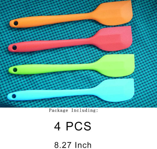 4 Pcs Silicone Spatulas, Rubber Spatula Heat Resistant Seamless One Piece Design Flexible Scrapers Baking Mixing Tool,Small | Rubber Spatula, Heat Resistant, Seamless One Piece Design, Flexible Scrapers, Baking Mixing Tool