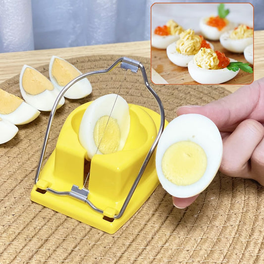 Egg Slicer for Hard Boiled Eggs Deviled Egg Pickled Egg Cut Egg in Half | Stainless Steel Wire Egg Cutter Kitchen Chopper Tool With a Spare Accessory Suitable for Home, Restaurant
