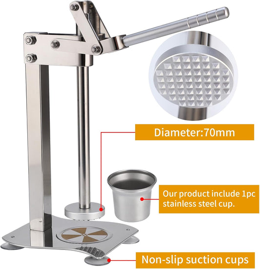 304 Stainless Steel Lemon Smasher, Citrus & Lemon Press | Heavy duty manual juicer & muddler for lemonade stand. 4 suction cups. Easy to detach for fast hand wash