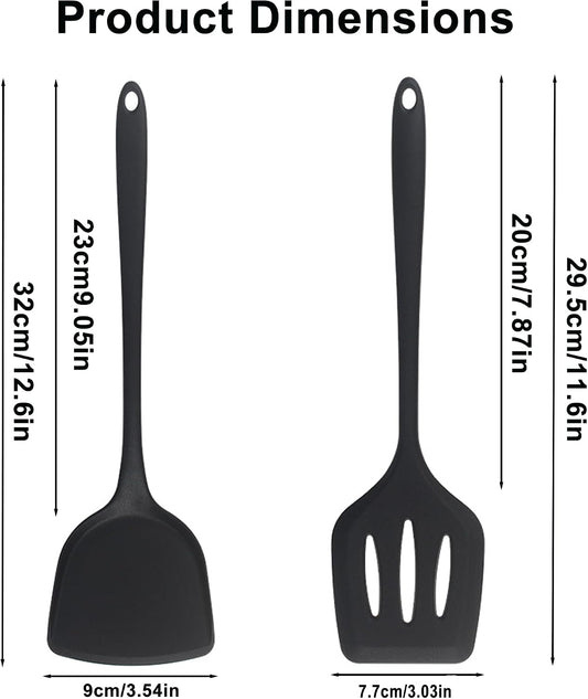 2 Pcs Silicone Spatula,Food Grade Rubber Spatula, Spatulas Silicone Heat Resistant, Used for Baking, Cooking, non Stick, Dishwasher Safe, BPA Free
