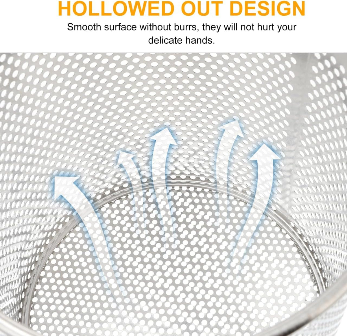 Mesh Pasta Strainer 1 Gal Stainless Steel 6.5" Deep Noodles Basket Hot Pot Colander with Wooden Handle 3.7L Boiling Spider Strainer for Cooking Dumpling Vegetable Food