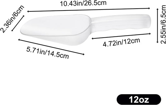 Plastic ice scoop for freezer - 12oz ice scoop BPA-FREE polycarbonate scoop with ergonomic handle, ideal for ice maker,ice cube, ice bucket, coffee beans, popcorn,ice cream, dishwasher safe (1 Pack)M
