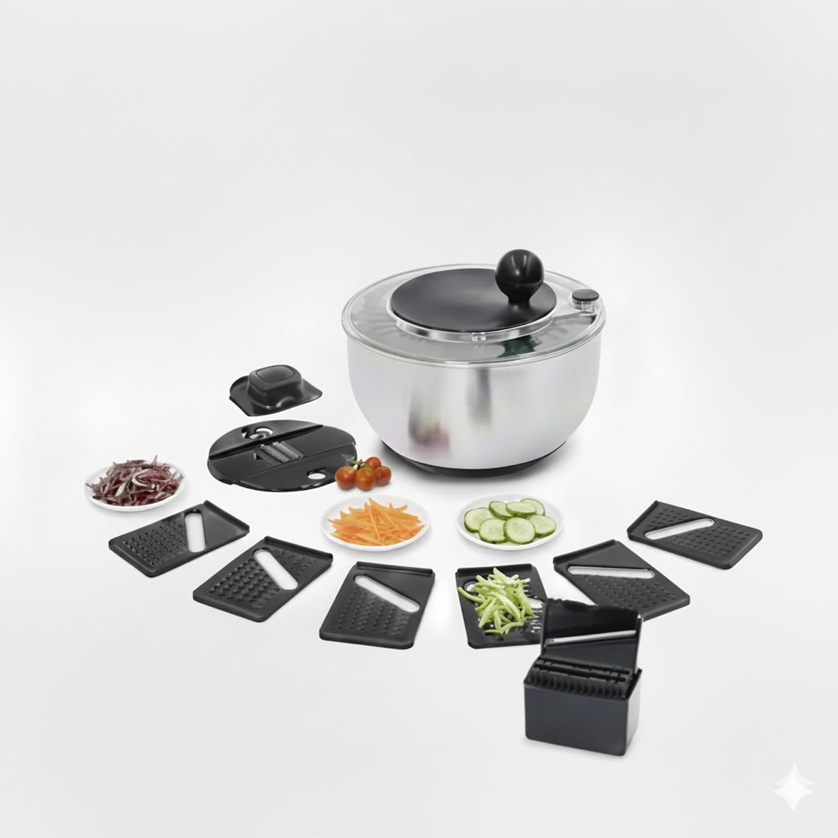 Stainless Steel Salad Spinner Large 5.28 Qt – Fast Drying Lettuce Spinner, Premium Durable Bowl for Washing & Drying Vegetables