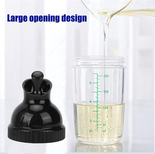 Salad Dressing Shaker – Leakproof Salad Dressing Bottle with Dripless Pour Spout, 200ml Measuring Shaker Container for Oil, Vinegar & Homemade Dressings, BPA-Free Kitchen Dispenser (Black)