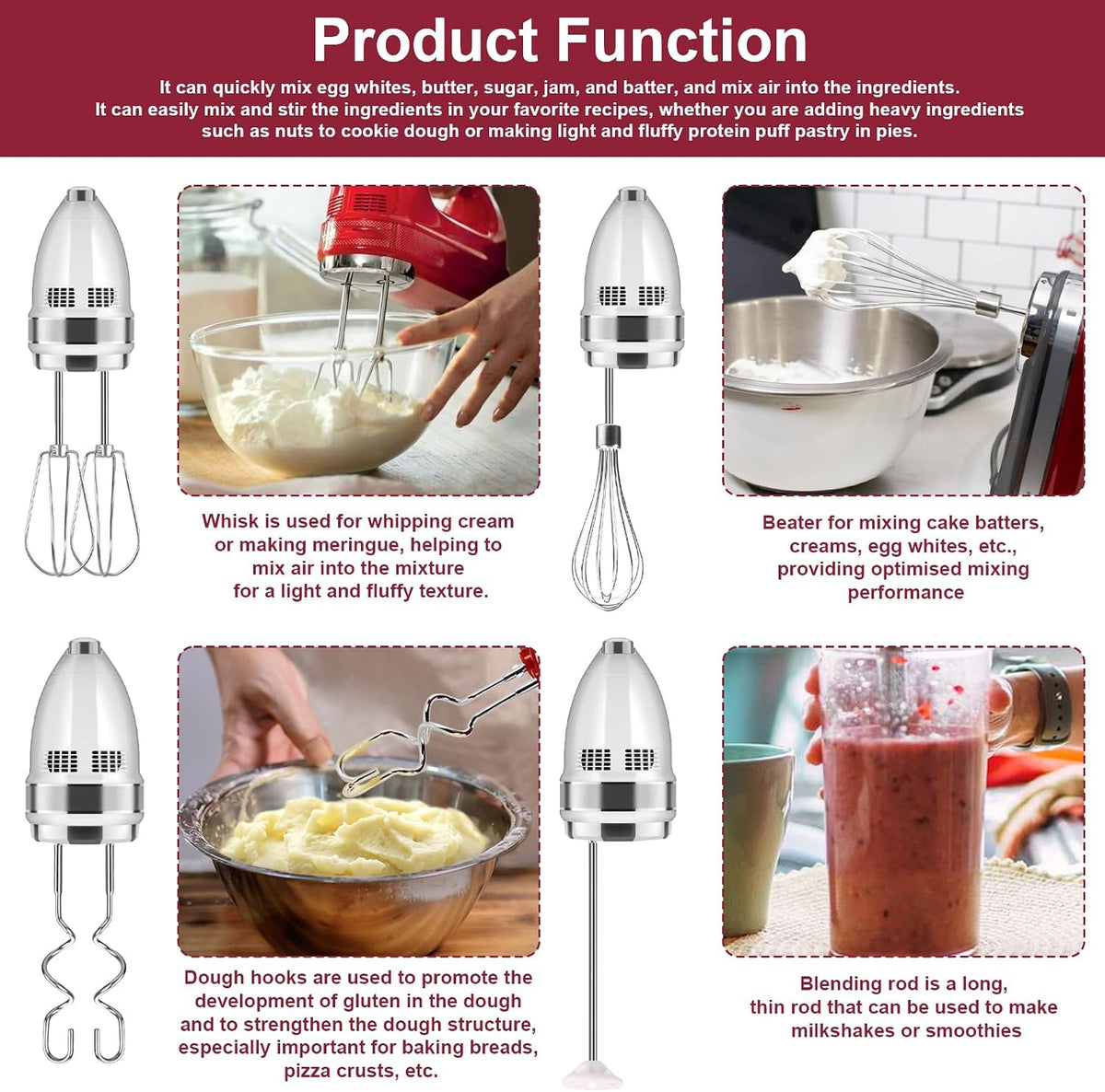 Hand Mixer Accessories and Attachments Beater, Whisk for Kitchenaid Mixers