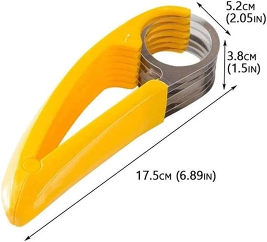Yellow Food Manual Slicer, Stainless Steel Food Slicer, Banana Strawberry Cucumber Carrot Egg Vegetable Fruit Multifunctional Slicer, Handheld Portable Small Food Slicer Mandolines and Slicers
