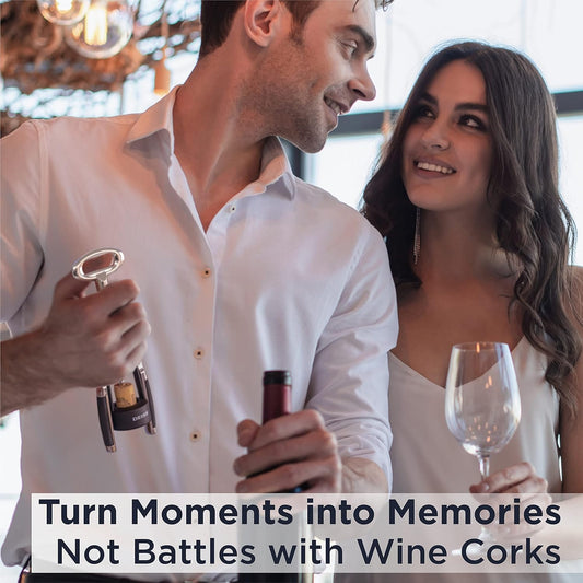 Deiss PRO Wing Corkscrew Wine Opener - 2 in 1 Wine Corkscrew and Beer Opener - The Easiest Way to Open Wine Bottle Corks - Reliable and Sturdy Wine Opener - Wine Bottle Opener