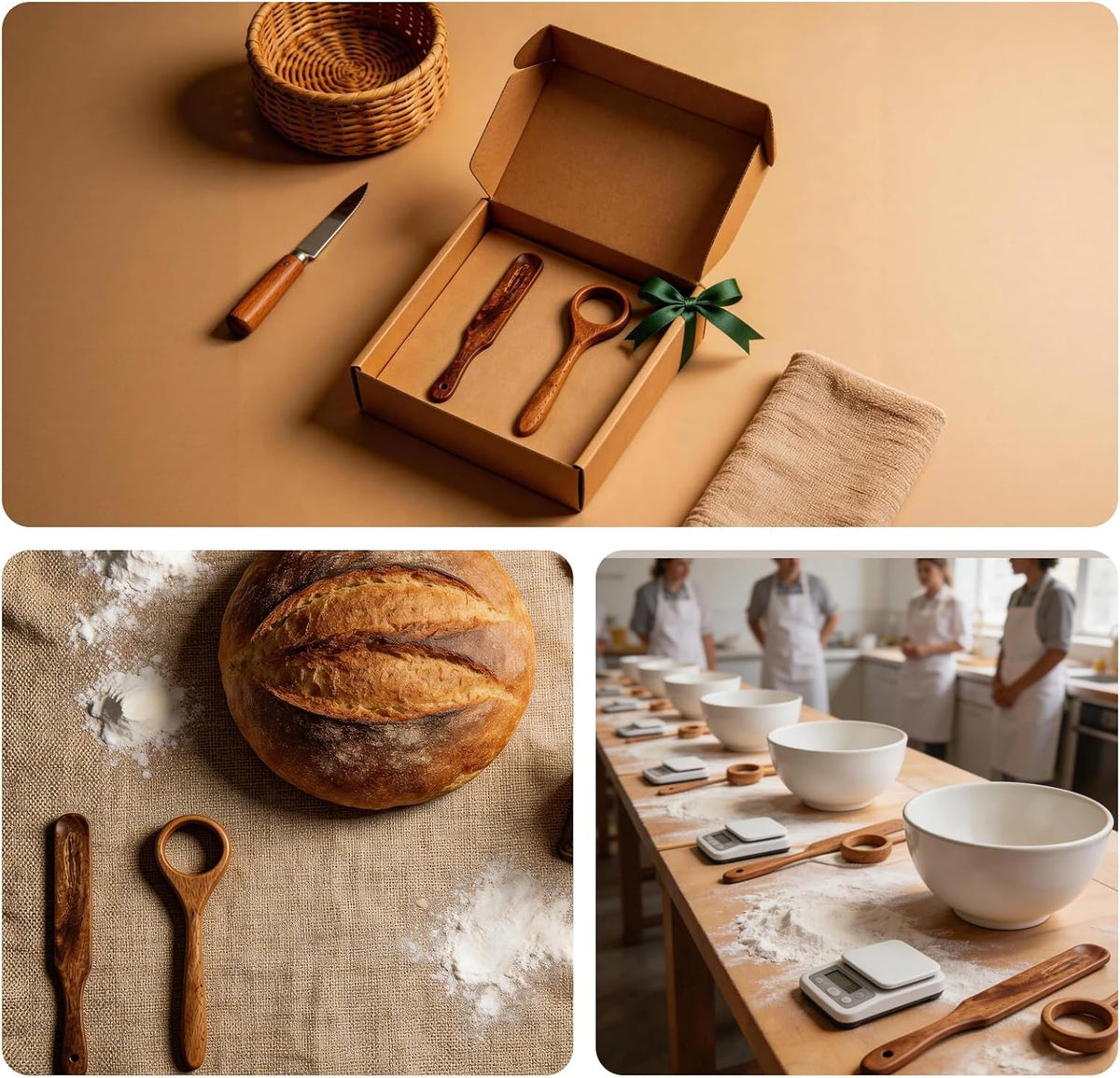 Danish Dough Whisk & Bread Whisk Set, Wooden Sourdough Whisk for Baking, Multi-Purpose Dough Stirrer for kitchen and home use, sourdough, pizza dough, and baking accessories