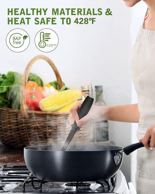 Upgrade Meat Chopper Hamburger Masher Ground Beef Smasher Utensil Mix Tool | Premium Heat Resistant Meat Masher, Nylon Potato Mashers Beef Smasher, Dishwasher Safe Non Stick Mix & Chop Tool Gift-Black