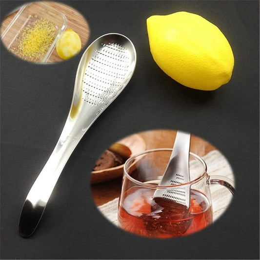 Stainless Steel Kitchen Practical Spoon Shape Fruit Mixer Ginger Grater Wasabi Garlic Grinding Tools Cheese Grater