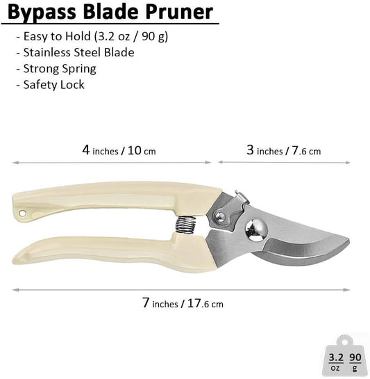 Garden Shears Set of 2, Includes 1 Bypass Pruning Shears and 1 Straight Blade Garden Scissors, Sharp, Lightweight