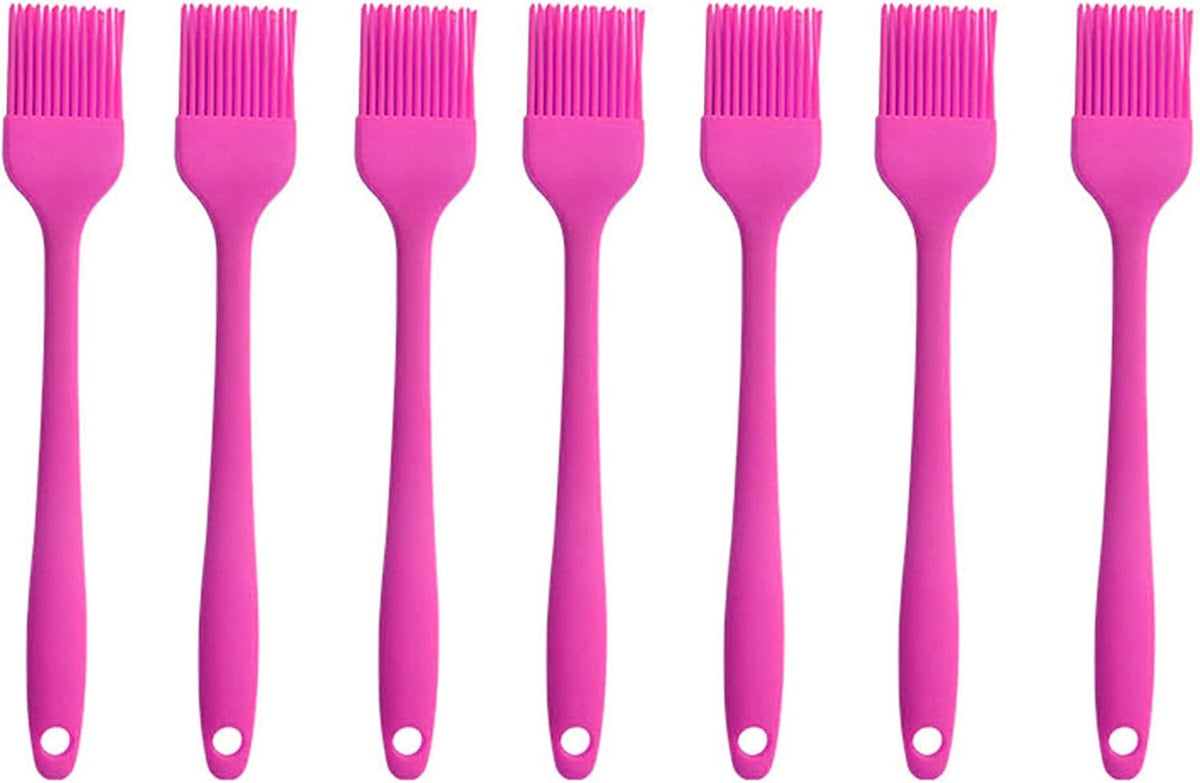 Silicone brush, Oil Brush for BBQ Kitchen Cooking Baking and Grilling (2 PCS,pink)