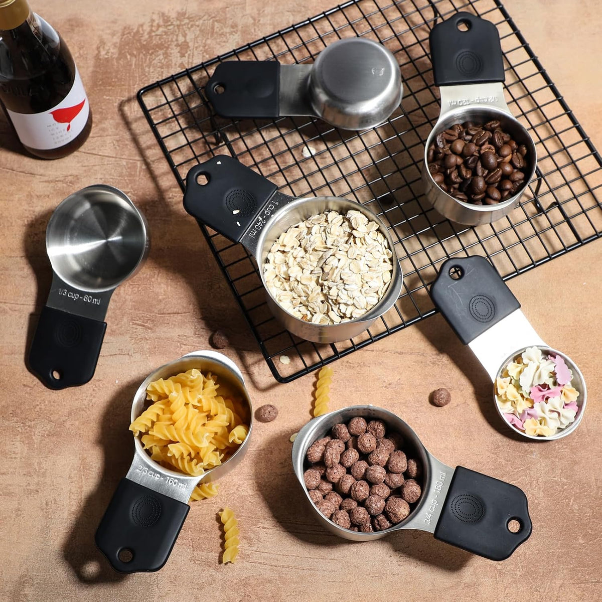 Magnetic Measuring Cups Set of 7 Stainless Steel Stackable Measuring Cups