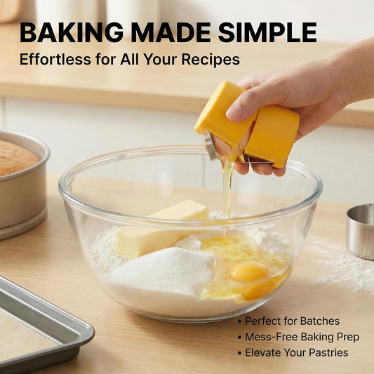 Premium PP Egg Shell Opener & Egg Cracker, Multifunctional Egg Peeler & Egg Opener Tool for Raw Eggs, Quick Clean Crack for Home Kitchen Gadgets, Stainless Steel Blade,Yellow Bright