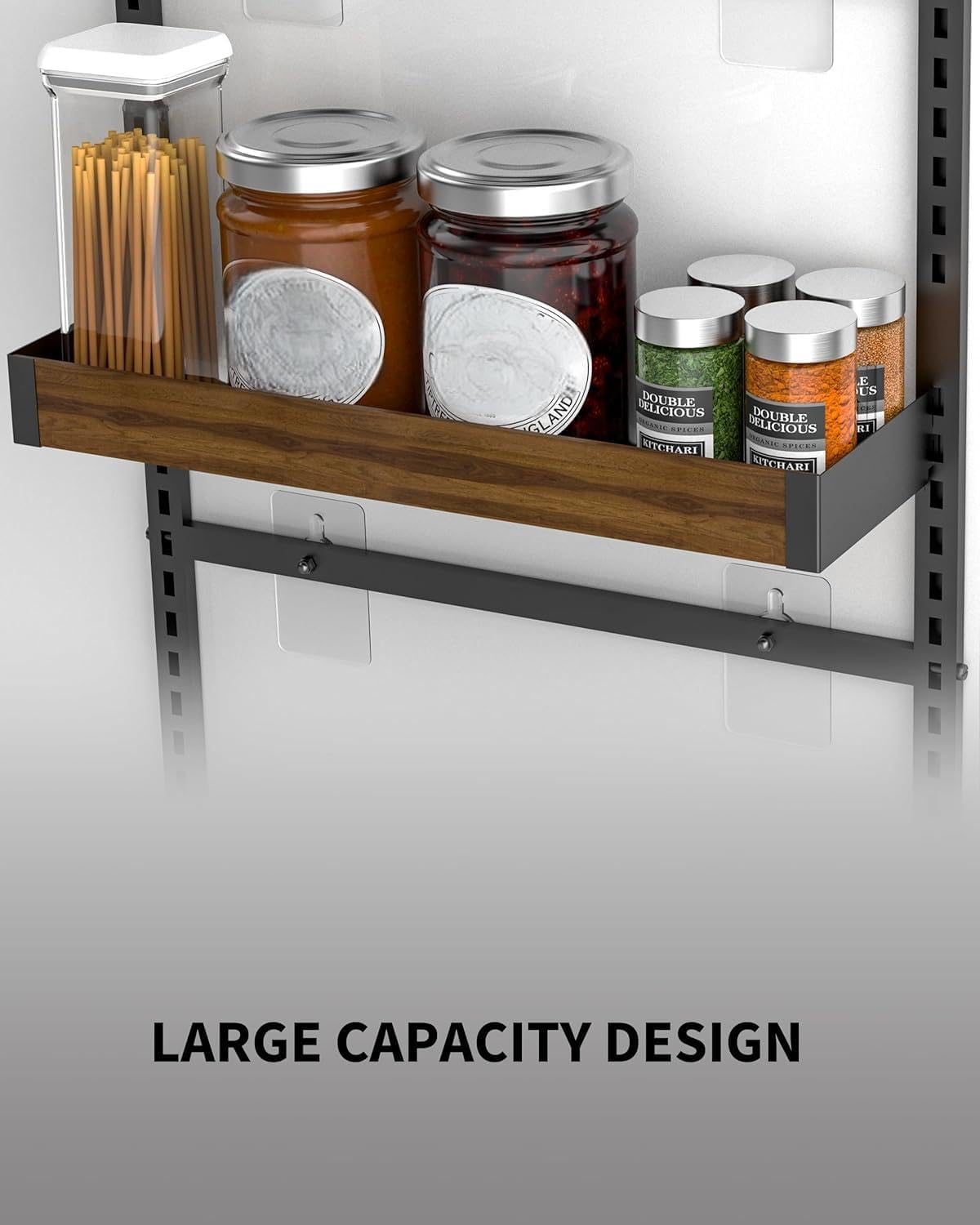 9-Tier Over The Door Pantry Organizer, Pantry Organization and Storage, Black Hanging Basket Wall Spice Rack Seasoning Shelves, Home & Kitchen Bedroom Bathroom House Essentials