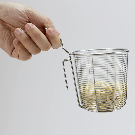 Spider Strainer Stainless Steel Wire Deep Basket for Hot Pot Cooking Spaghetti Pasta Noodles Dumpling - Rinsing, Straining, Draining Application