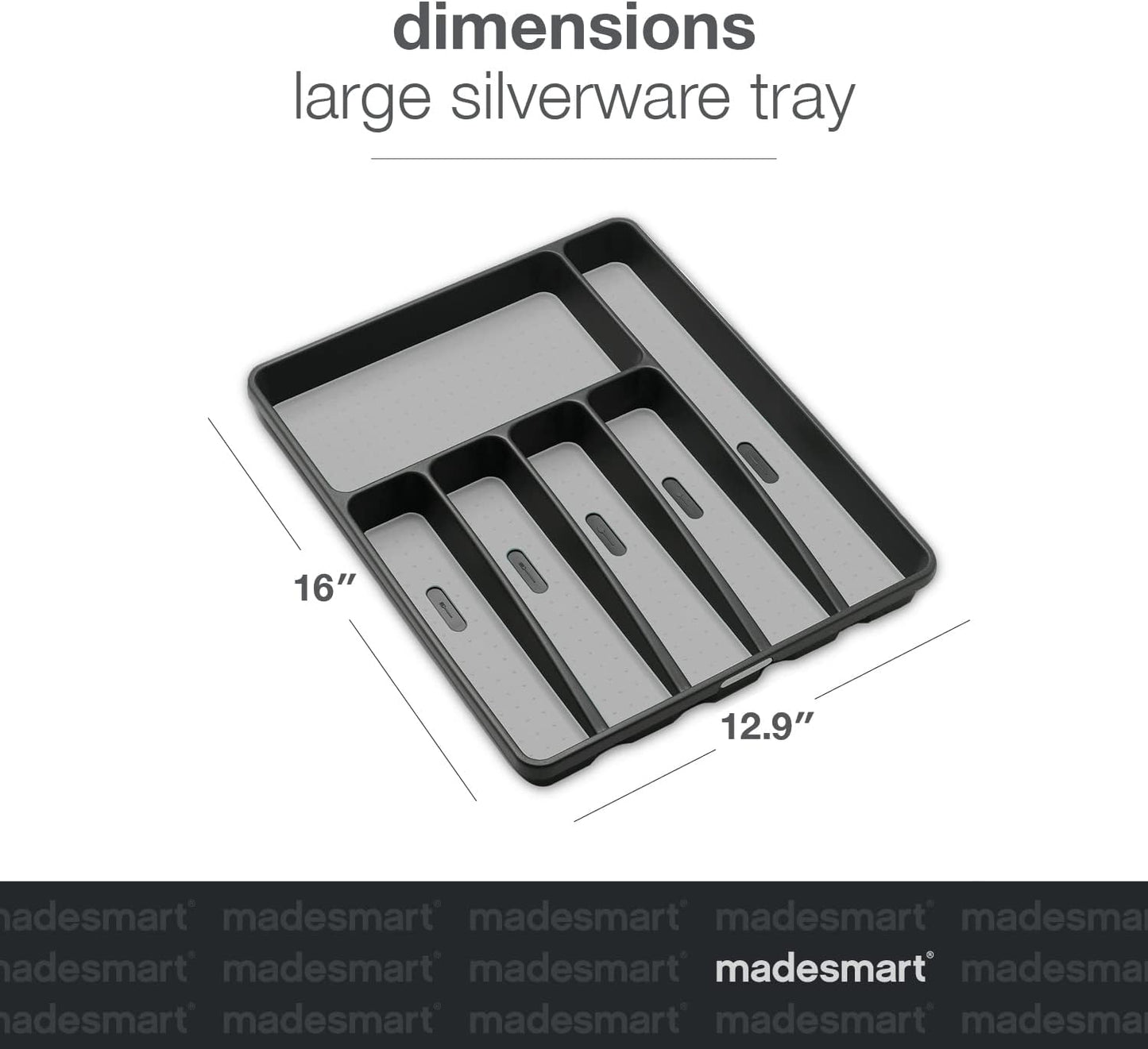Classic 6 Compartment Silverware Tray, Granite