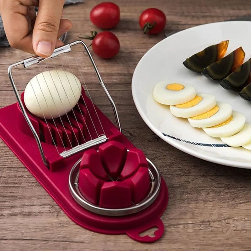 Egg Slicer for Hard Boiled Eggs heavy Duty, Slicers for Fruits and Vegetables, Egg Peeler, Egg Cutter, Boiled Egg Peeler, 2 Slice Modes, Egg Chopper