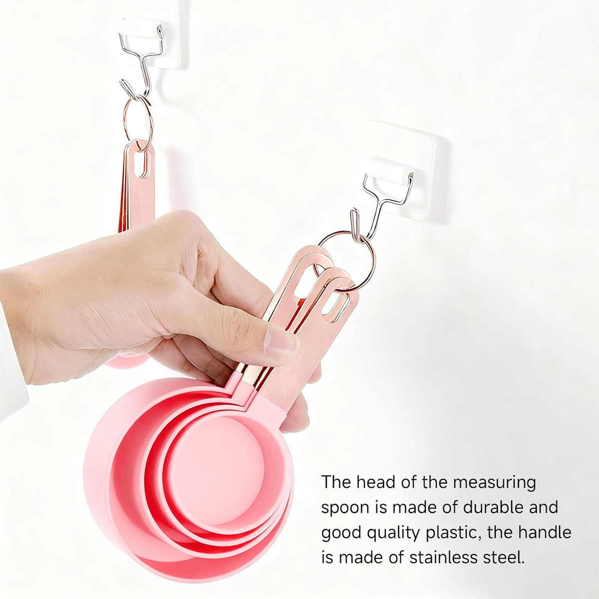 Measuring Cup and Measuring Spoon Set, 8PCS Liquid Measuring Cup Set or Dry Measuring Cup Set, Measuring Spoon Set with Stainless Steel Handle, Nesting Kitchen Measuring Tool (black)