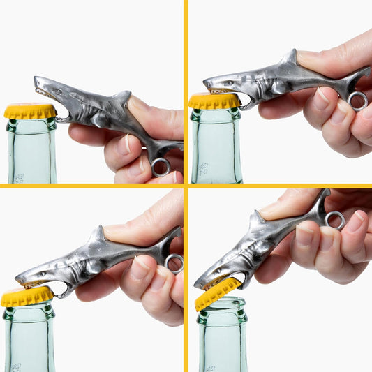 Shark Keychain Bottle Opener Novelty Gift for Men | Weighted zinc alloy • Nautical design • Conversation starter • Built to last • Easy to carry