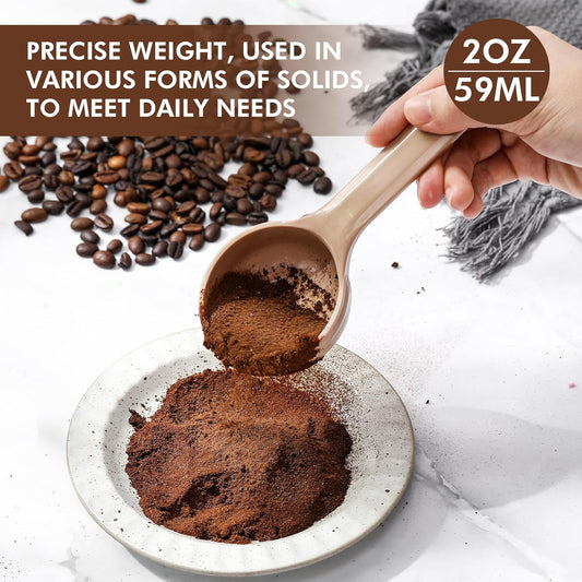 20 Pcs Foodservice Products Measure Spoon with Short Handle 2 Ounces Measuring Scoop Food Grade Solid Portion Control Spoon for Oatmeal Creatine Coffee Grains Spices Powders