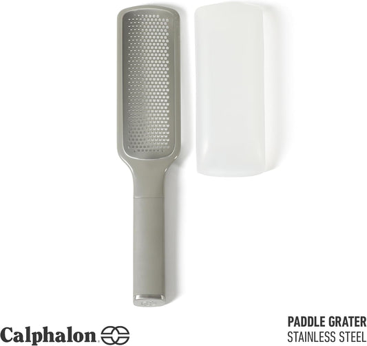 Edge Cheese Grater, Stainless Steel Paddle Kitchen Grater & Shredder for Cheese, Vegetables & Chocolate, Handheld Grater with Protective Cover & Ergonomic Handle, Taupe