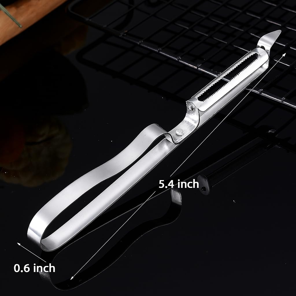 Stainless Steel 3-in-1 Vegetable Peeler Set – Multifunctional Julienne, Straight, and Serrated Peelers – Durable, Rustproof, Ergonomic Handle – For Fruits and Vegetables