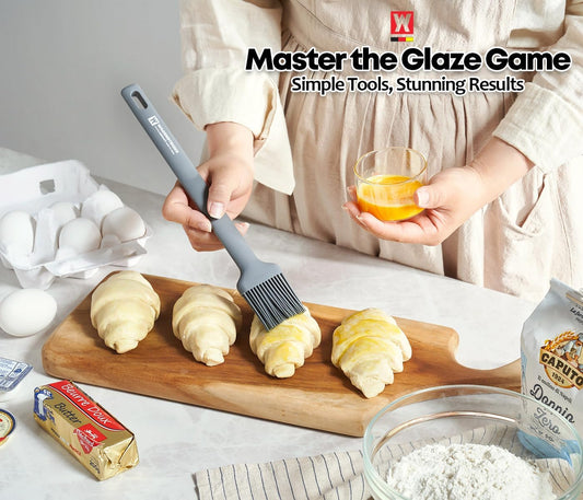 Dark Gray Cooking Brush: Heat Resistant Food Grade Silicone, Non-stick Cookware Safe, Silicone Pastry & basting Brush, Flexible Bristle Design (10.63inch x 1.97inch)