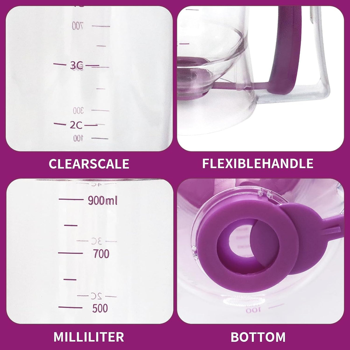 Pancake Batter Dispenser with Squeeze Handle and Measuring Marks