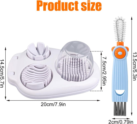 3-in-1 Egg Slicer with Cleaning Brush, 3 Slice Modes Egg Cutter Stainless Steel Dicer Multipurpose Kitchen Chopper Utensil for Hard Boiled Eggs Strawberry Tomato Butter Mushroom