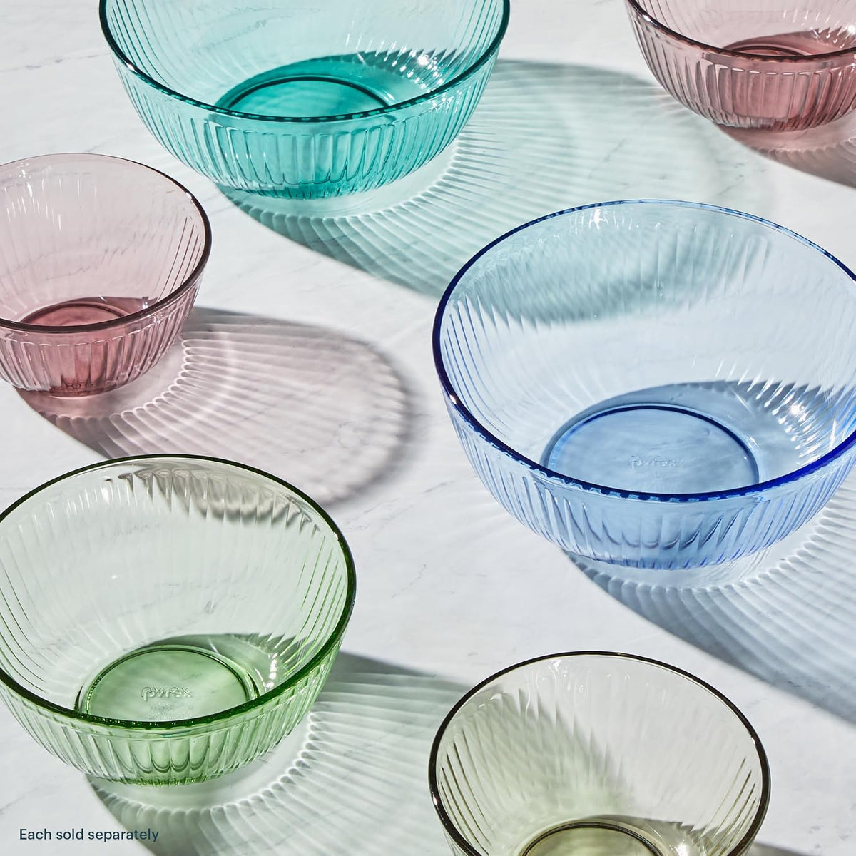 Colors Tinted (Full Set) Sculpted Tinted Glass Mixing Bowls