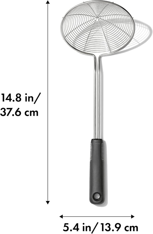 Good Grips Stainless Steel Spider Scoop & Strain Skimmer,Black