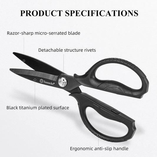 Kitchen Scissors All Purpose Heavy Duty Scissors Titanium Coated, Kitchen Shears for Food, Micro Serrated with Detachable Blades