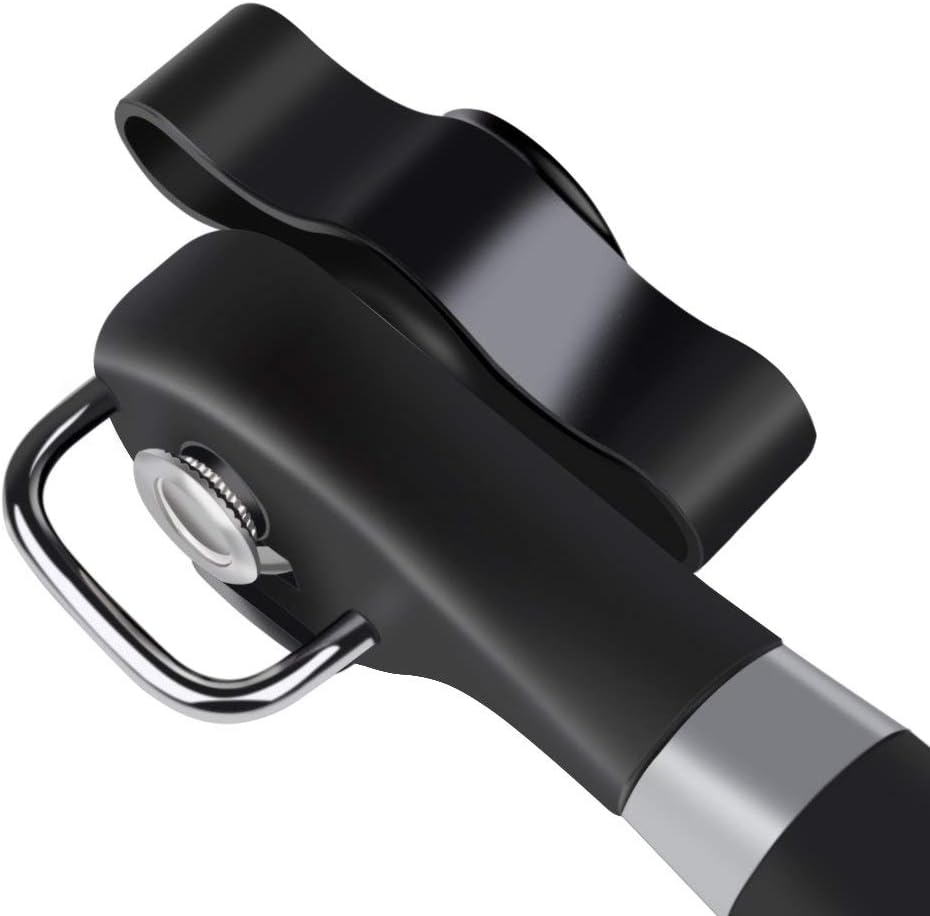 Safe Cut Can Opener Manual, Upgraded Ergonomic Anti Slip Grips Handle Design, Restaurant Side Cutting Safety Can Opener