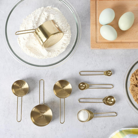 Richburn 4-Piece Gold Stainless Steel Measuring Spoons Set – Durable and Stylish Kitchen Measuring Tools for Precise Baking and Cooking