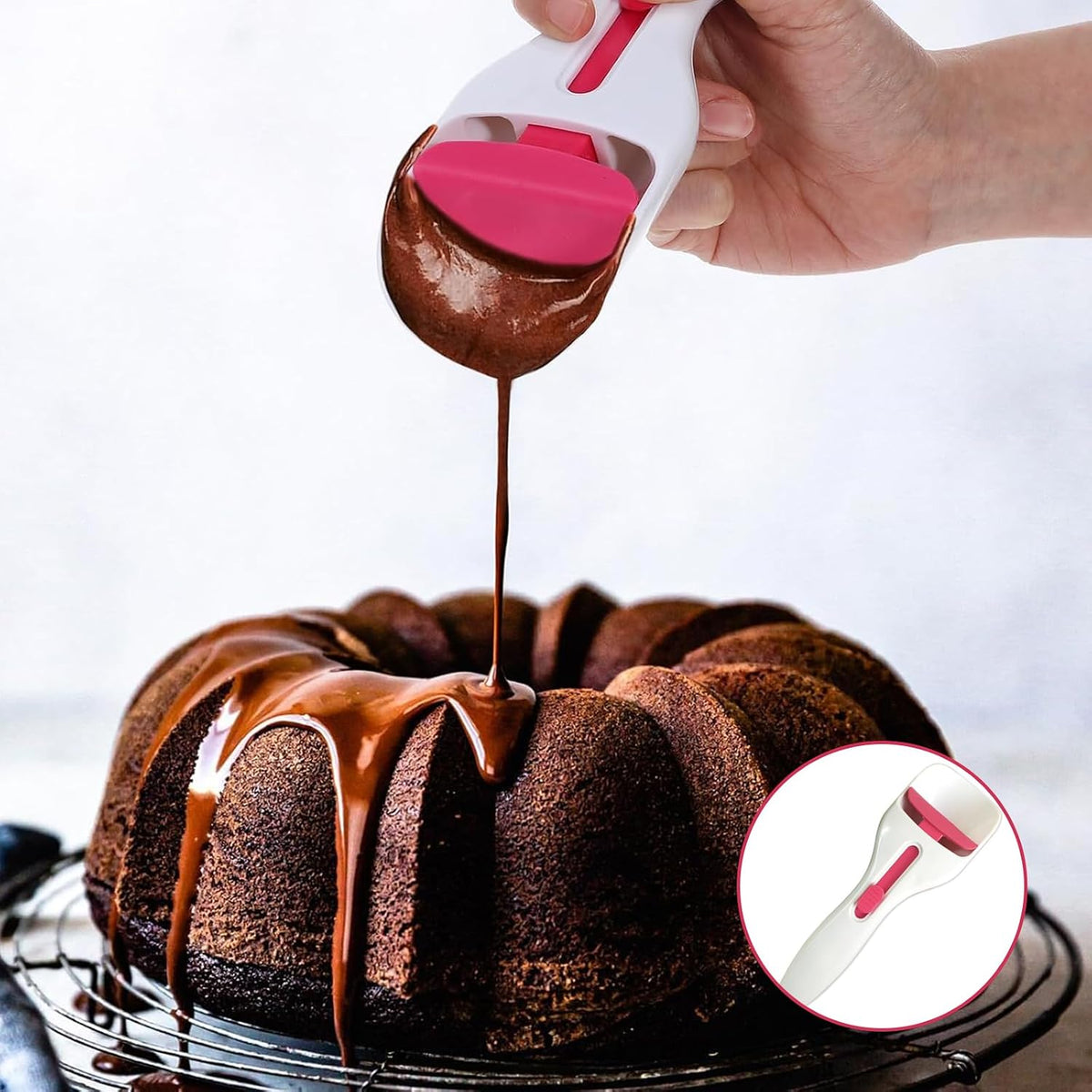 Cupcake Scoop Batter Dispenser, One-Touch Sliding Button Dispenses Batter, Easy to Clean Home Batter Dispenser Baking Tool for DIY Cupcakes, Muffins, Pancakes and Other Baked Goods
