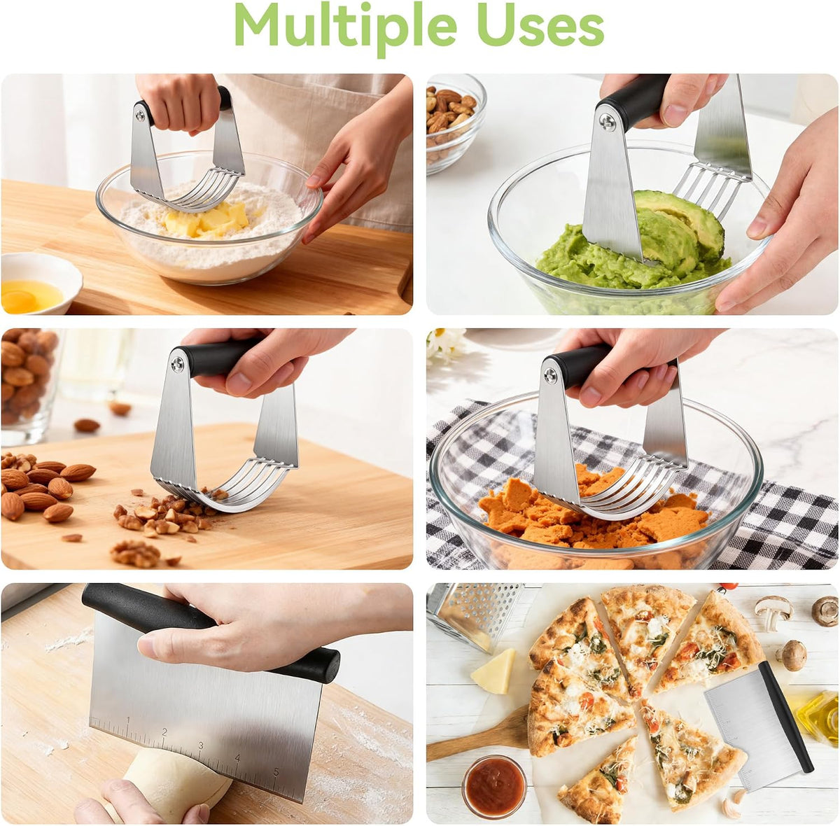 Large Pastry Blender, Heavy Duty, Food-Grade Stainless Steel, 4 Inch
