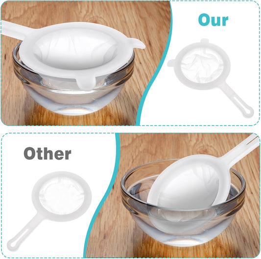Ultra Fine Nylon Mesh Strainer, 80 Mesh Food Filter Sieve Colander with Plastic Handle for Kitchen Yogurt Juice Milk Honey
