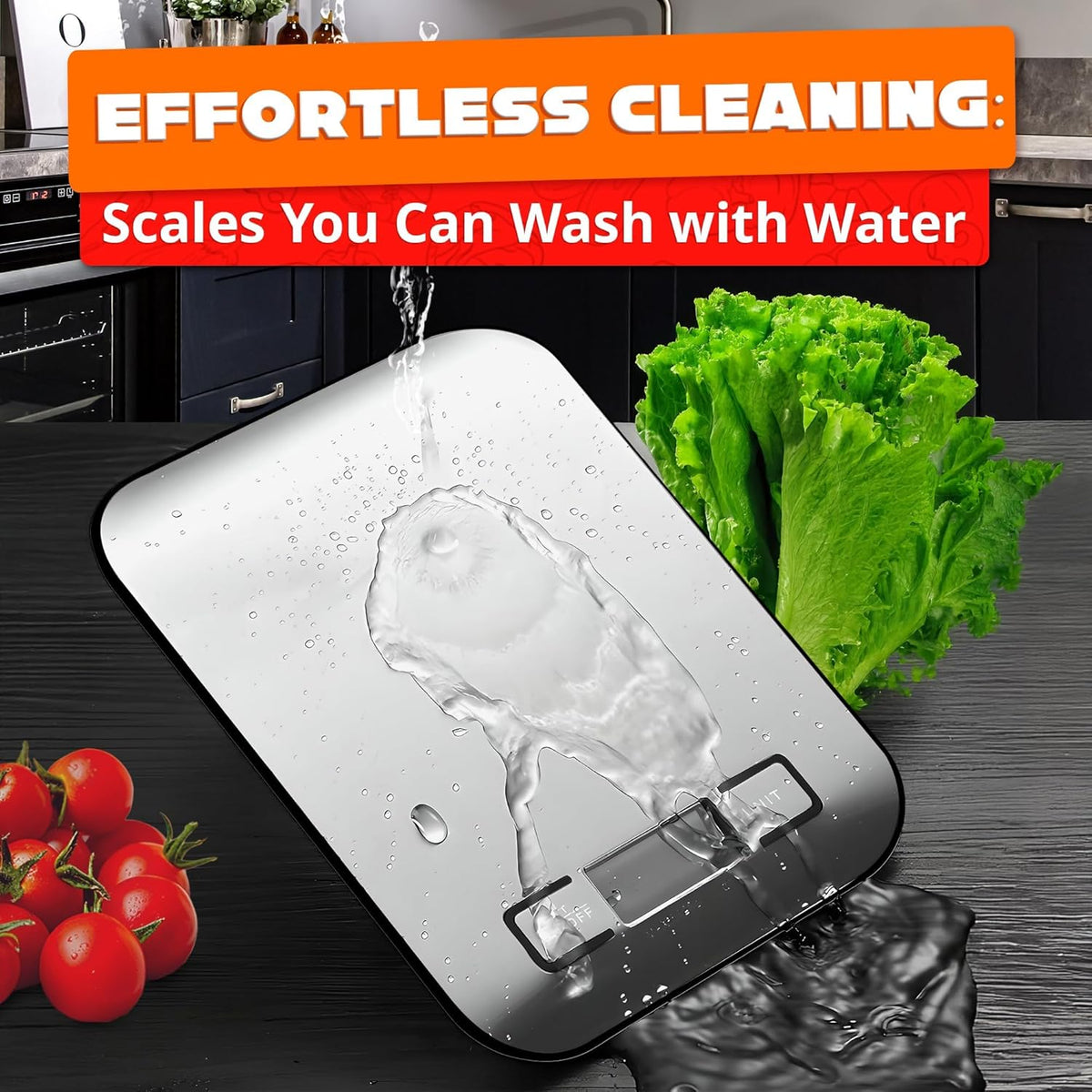 Food Scale with 4-Point Sensor - Kitchen Scales Digital Weight Grams and Ounces, kg, lb, ml, Milk ml with LCD Display, 22lb Load, 0.05oz Increments, Tare & Auto-Off Feature - for Cooking and Backing