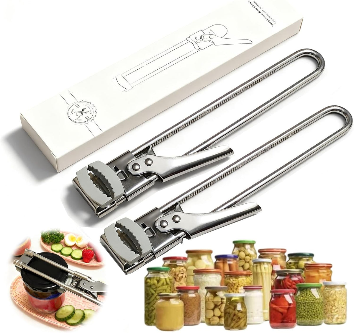 Adjustable Stainless Steel Jar Opener, 2026 New Jar Openers for Seniors, EasyGrip Adjustable HighLeverage stainlesssteel