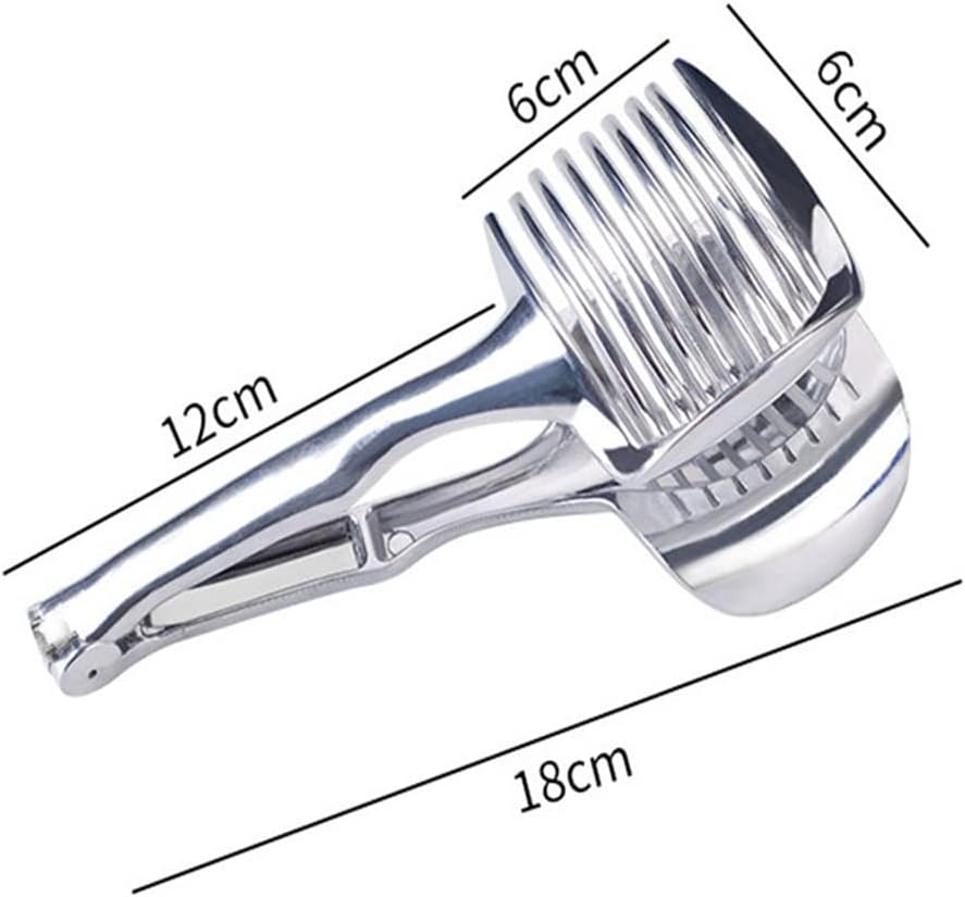 InfantLY Bright Kitchen Gadgets Handy Stainless Steel Onion Holder Potato Tomato Slicer Vegetable Fruit Cutter Safety Cooking Tools Accessories