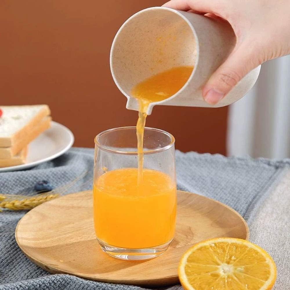 2 in 1 Manual Citrus Juicer with Rotary Lid, 8-Blade Hand Squeezer with Strainer & Container (White)